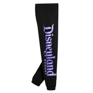 Disney 100 Disneyland Resort Jogger Sweatpants Black Purple Fireworks Size M